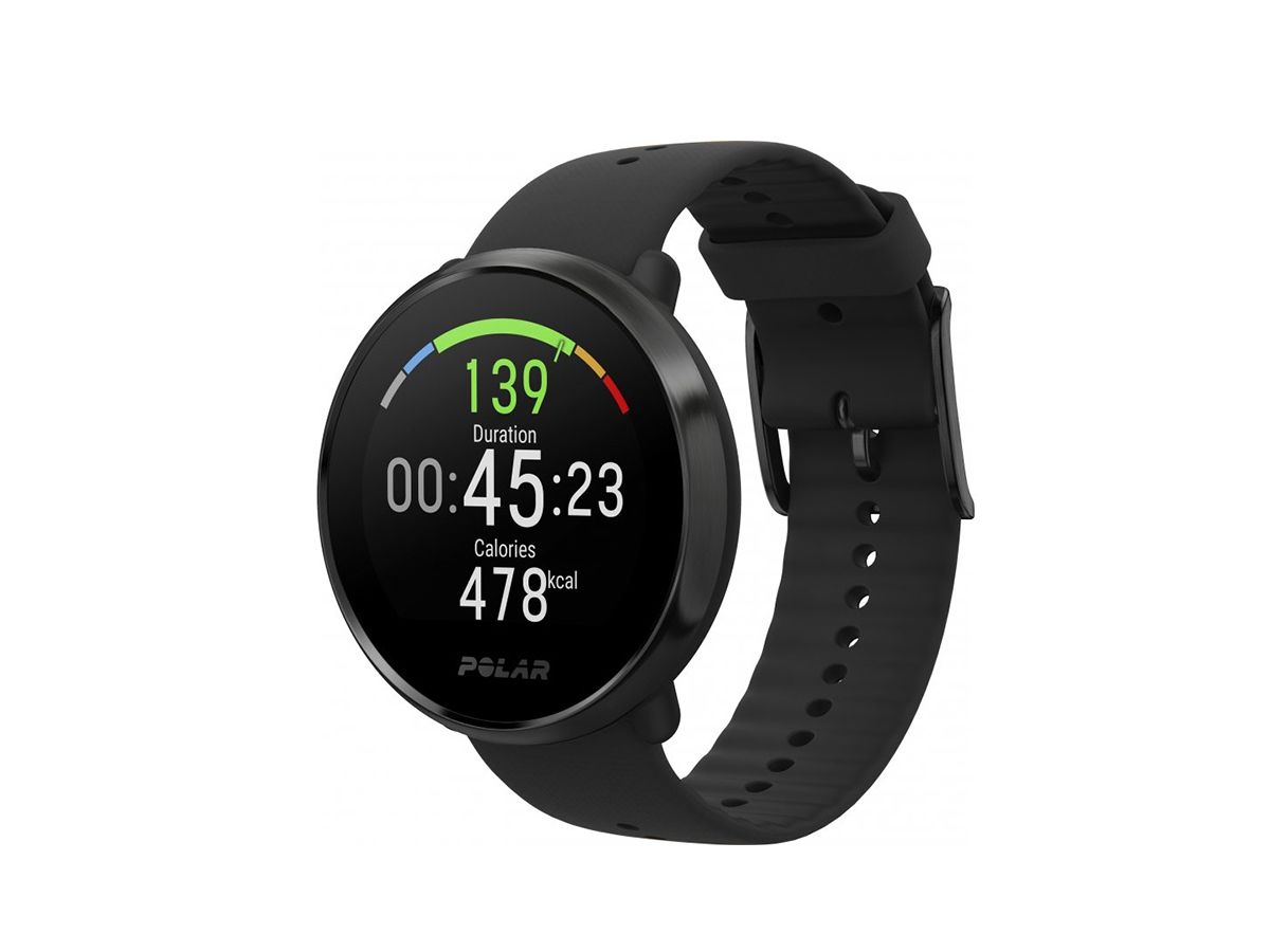 Reloj Polar Ignite Gps Black/black + Malla Orange M/l