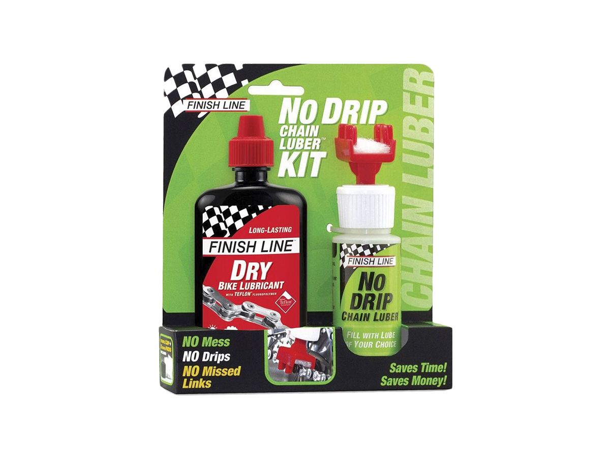 Kit Finish Line No Drip Chain Luber + Lubricante Dry Lube