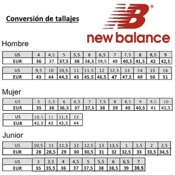 Talla new shop balance mujer