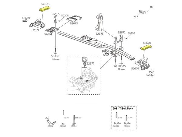 Portabicicletas Thule Proride 598 - Repuesto Protector De Llanta 52670