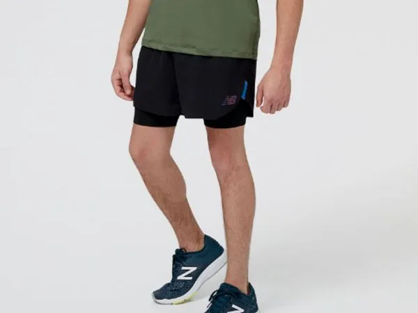 Short Con Calza New Balance Q Speed 5 Inch 2 In 1 Hombre