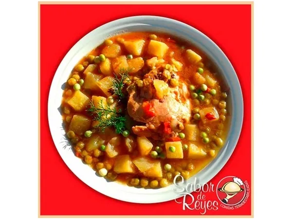 Comida Termoestabilizada Sabor De Reyes Pollo De Las Sierras, Arvejas , Papas Cubo Y Salsa A La Italiana