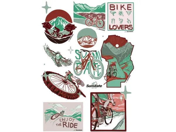 Pack X10 Unidades Stickers Laminados Sumitate Bike