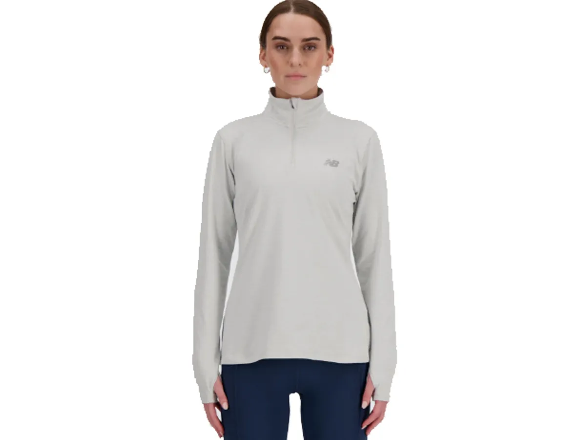Buzo Medio Cierre Sport Essentials New Balance Space Dye Quarter Zip Mujer
