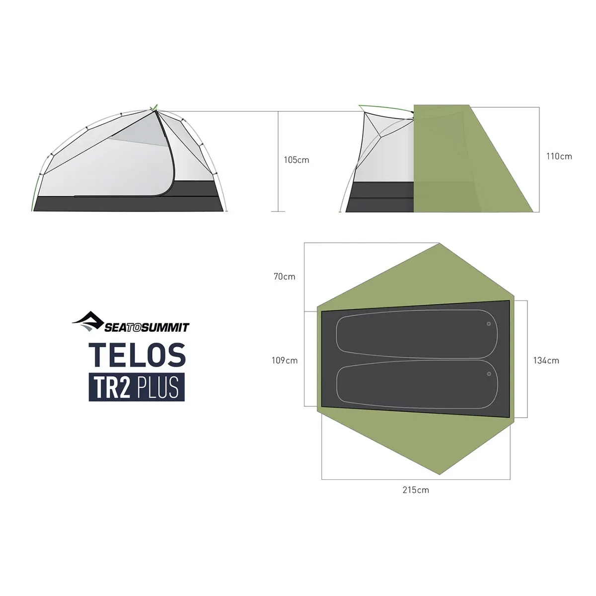 Carpa Sea To Summit Telos Tr2 Plus Ultralight 2 Personas Autoportante