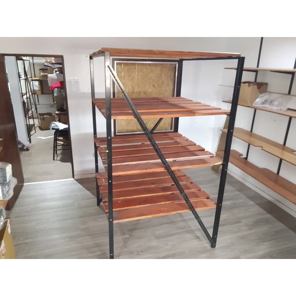Estanteria Exhibidora Hierro Y Madera Reforzada 4 Niveles 120x120x200cm