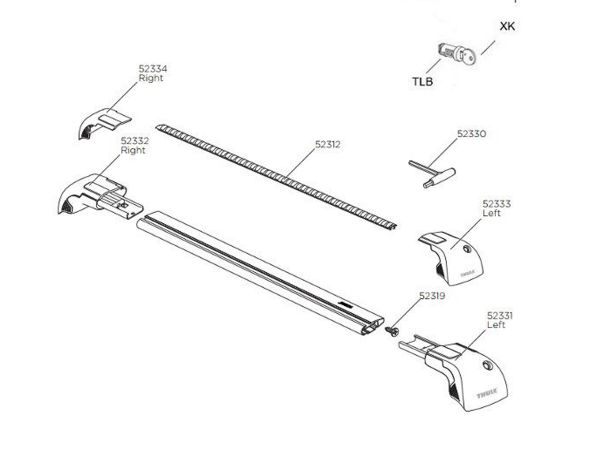 Barra De Techo Thule Wingbar Edge 9591 Al