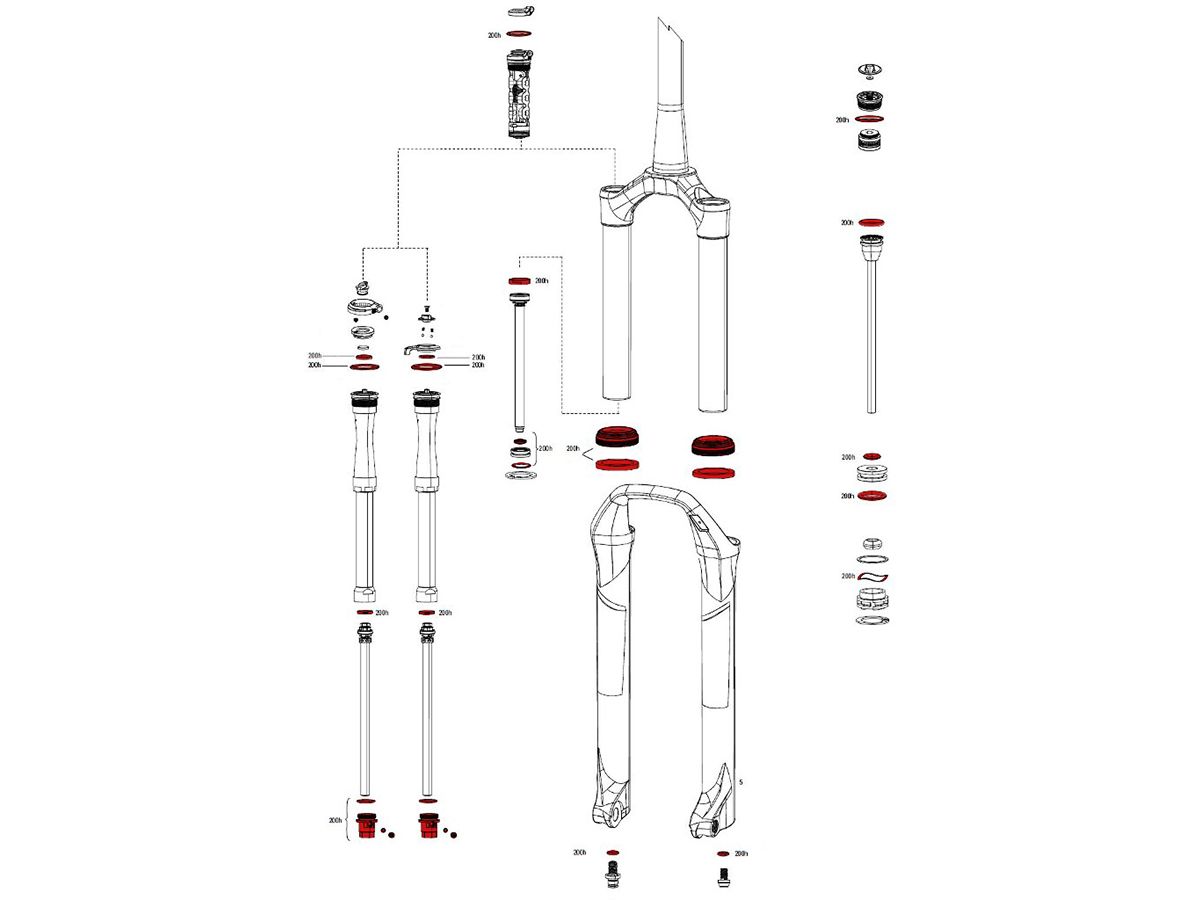 Service Kit de Horquilla 200hs/1 Año RockShox Sid XX/RL B1 2017
